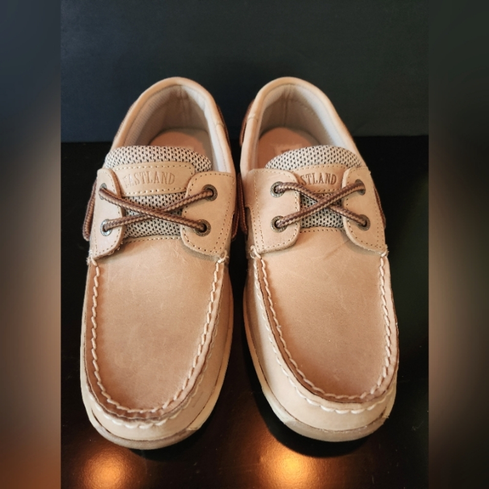 NIB Eastland Tan Solstice Boat Shoe Oxford Leather Nautical Women's Size 6